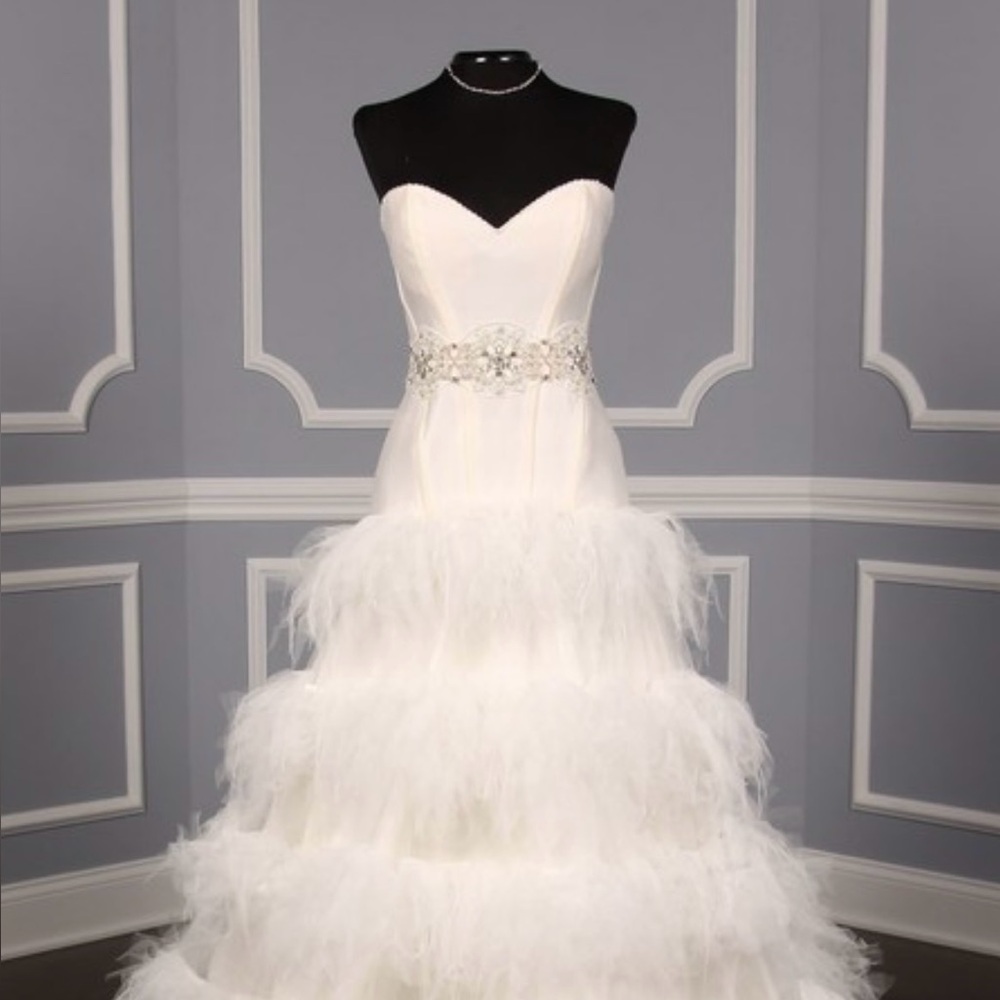 St. Pucchi Light Ivory Silk Shantung and Tulle Gabrielle Z329 Wedding Dress